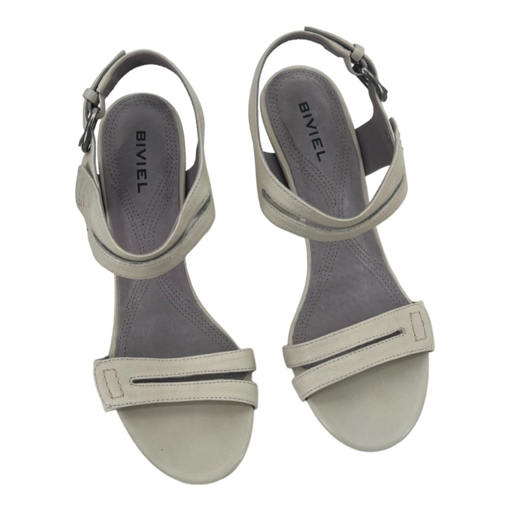 Biviel Tan Cone Heeled Sandals size 38.5 (8)